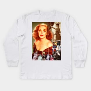 Bette Davis Collage Portrait Kids Long Sleeve T-Shirt